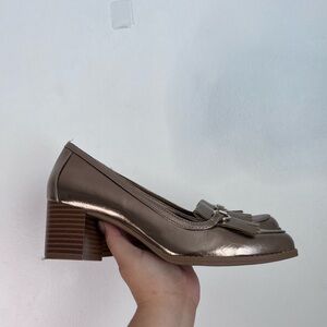 Giani Bernini Women's Seraa Fringed Slip On Loafer Pumps Gold Metallic